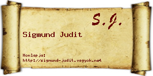 Sigmund Judit névjegykártya